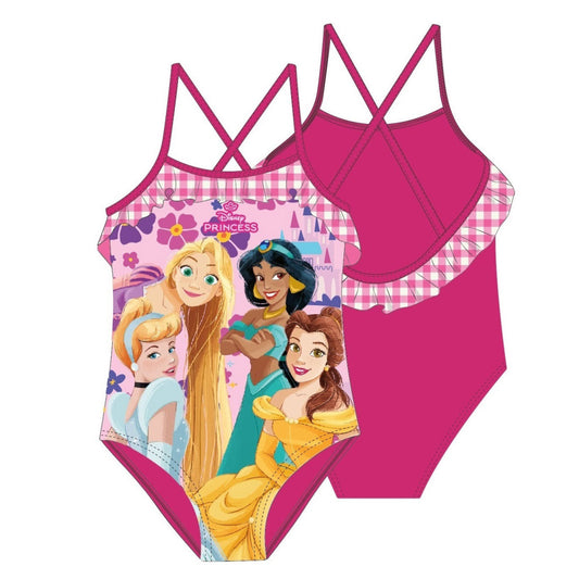 Disney Princess rūtainais bērnu peldkostīms, peldēšanai 5-6 gadi / 110-116 cm