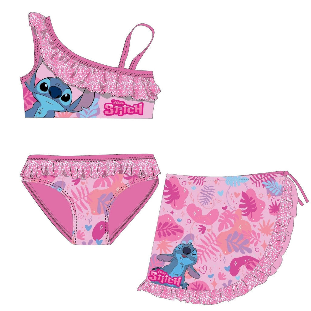 Disney Lilo un Stitch Tropic Pink bērnu bikini un sarongs komplekts 6/8 gadi