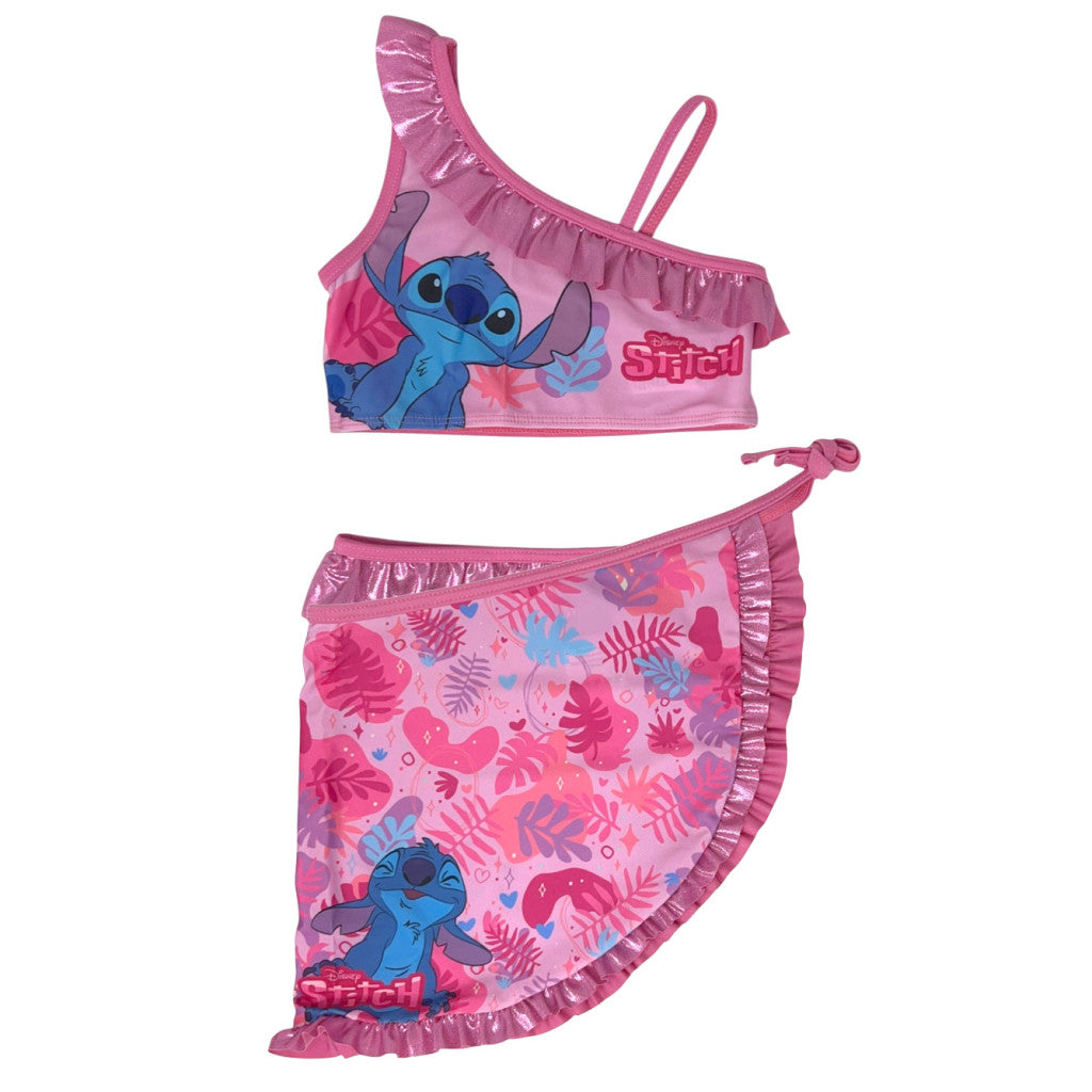 Disney Lilo un Stitch Tropic Pink bērnu bikini un sarongs komplekts 9/10 gadi