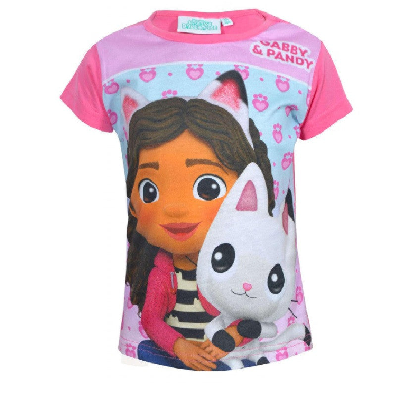 Gabby's Dollhouse Pandy Pink bērnu īsais T-krekls, tops 5 gadi