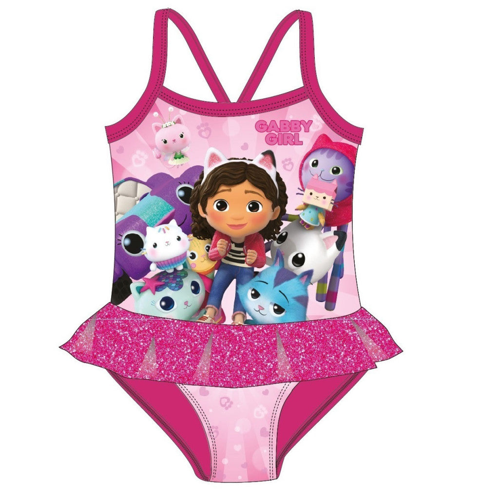 Gabby's Dollhouse Mates bērnu peldkostīms, peldēšanai 3-4 gadi / 98-104 cm