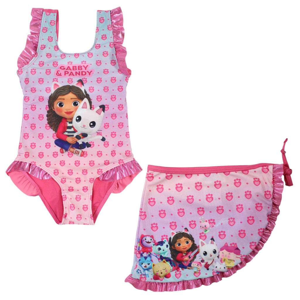 Gabby's Dollhouse Pandy bērnu peldkostīma un sarongu komplekts 3-4 gadi / 98-104 cm