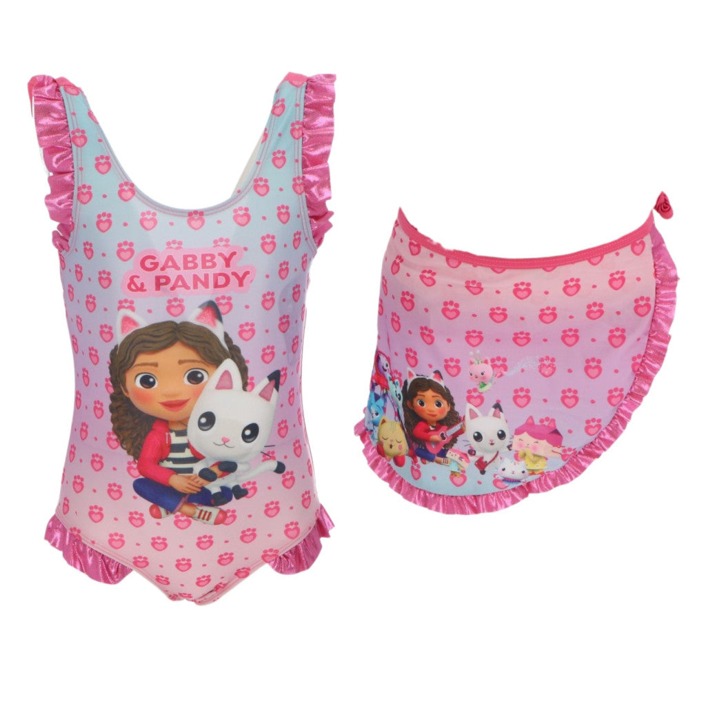 Gabby's Dollhouse Pandy bērnu peldkostīma un sarongu komplekts 3-4 gadi / 98-104 cm