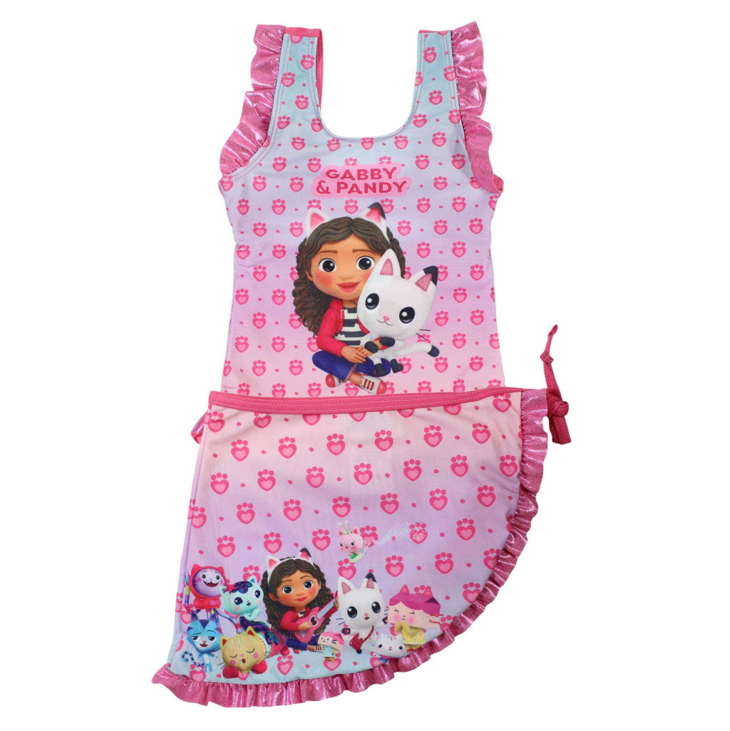 Gabby's Dollhouse Pandy bērnu peldkostīma un sarongu komplekts 7-8 gadi / 122-128 cm