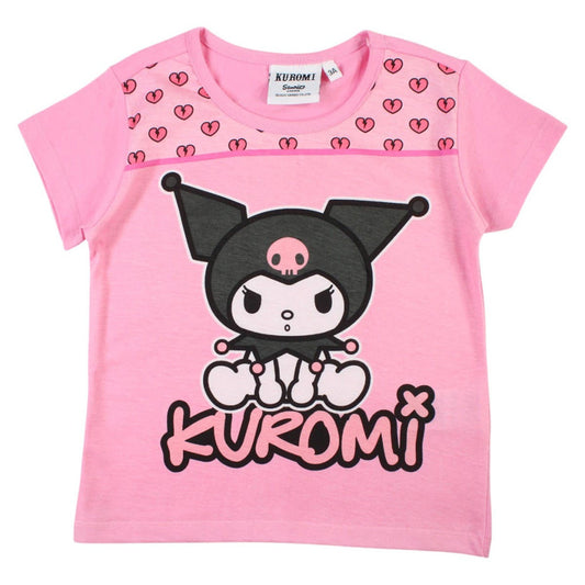 Hello Kitty Kuromi Pink bērnu īsais T-krekls, topiņš 8 gadi