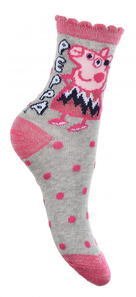 Peppa Pig Sparkle Steps pelēkas bērnu zeķes 31/34