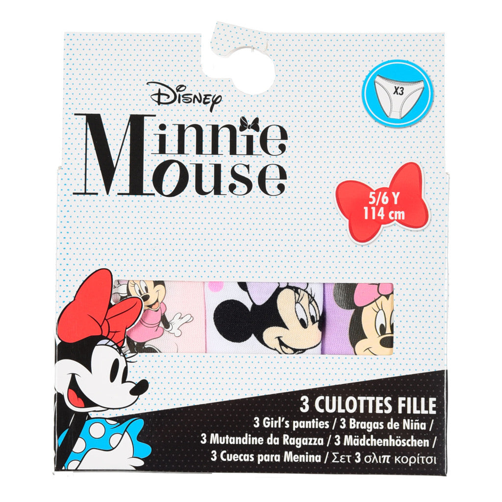 Disney Minnie Purple Dots bērnu apakšveļa, biksītes 3 gab./iepakojumā 6-8 gadi / 116-128 cm