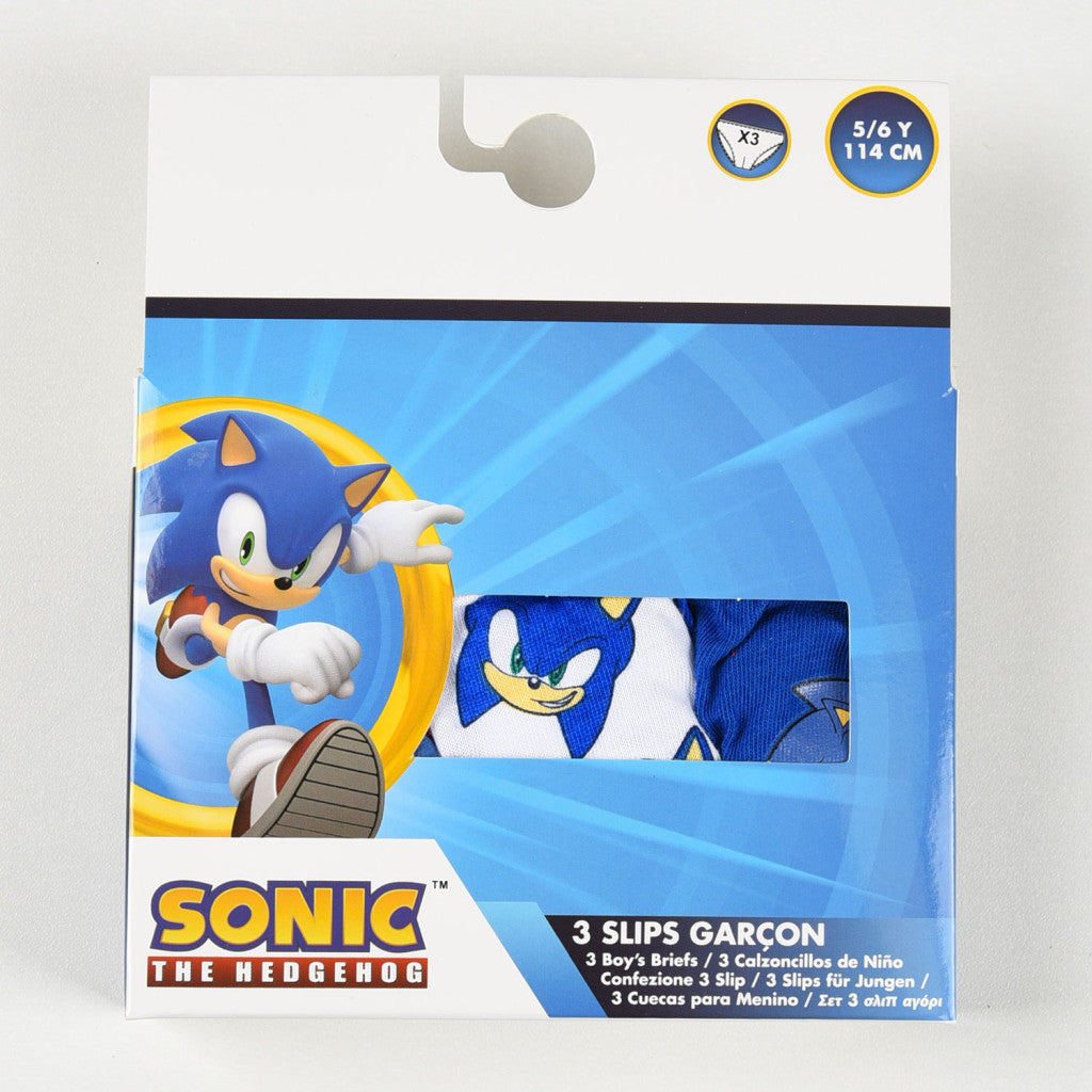 Sonic the Hedgehog Gotta Go bērnu apakšveļa, biksītes 3 gab./iepakojumā 3-4 gadi / 98-104 cm