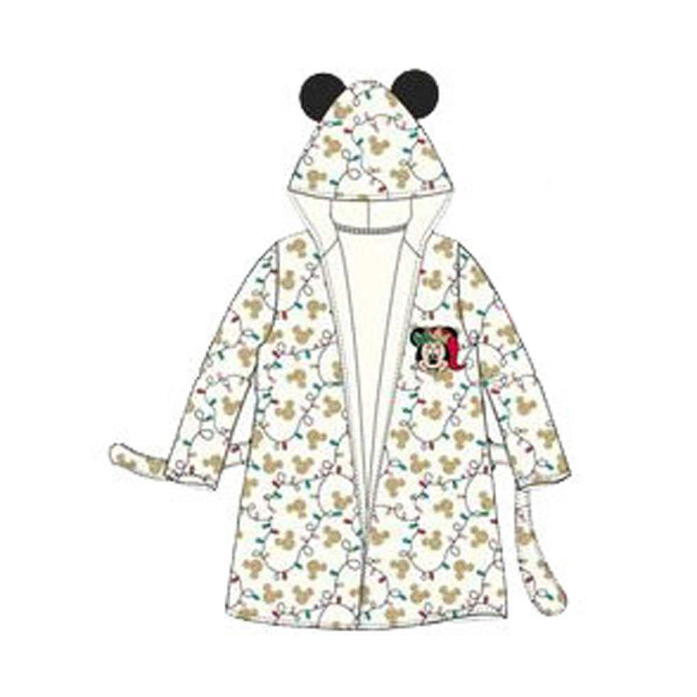 Disney Minnie Ziemassvētku virtenes lampiņu bērnu halāts 8 gadi / 128 cm