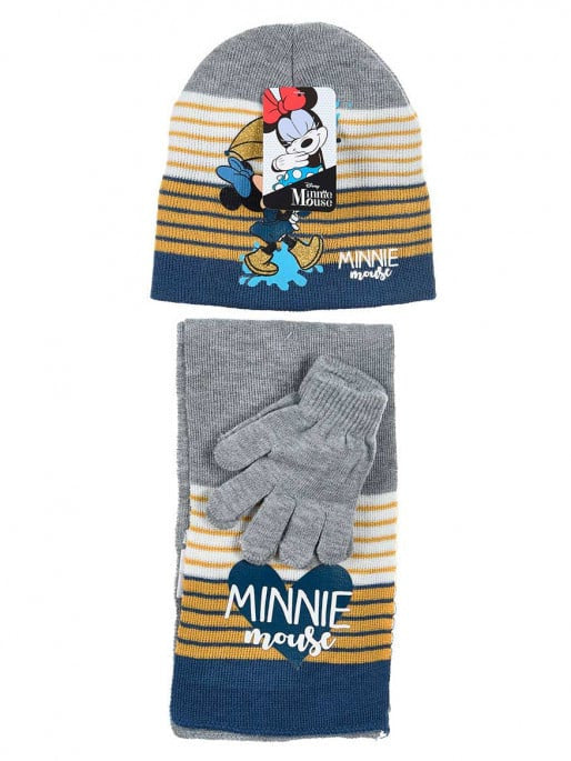 Disney Minnie Rain bērnu cepures + šalles + cimdu komplekts 54 cm