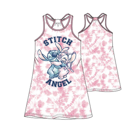Disney Lilo un Stitch Pink Angel bērnu vasaras kleita 4 gadi