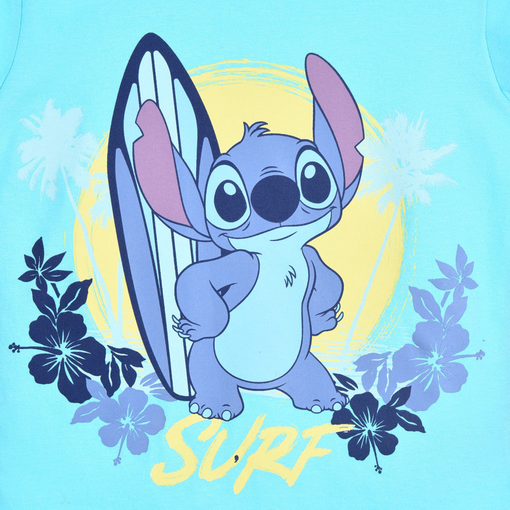 Disney Lilo un Stitch Surf bērnu īsais T-krekls, topiņš 4 gadi