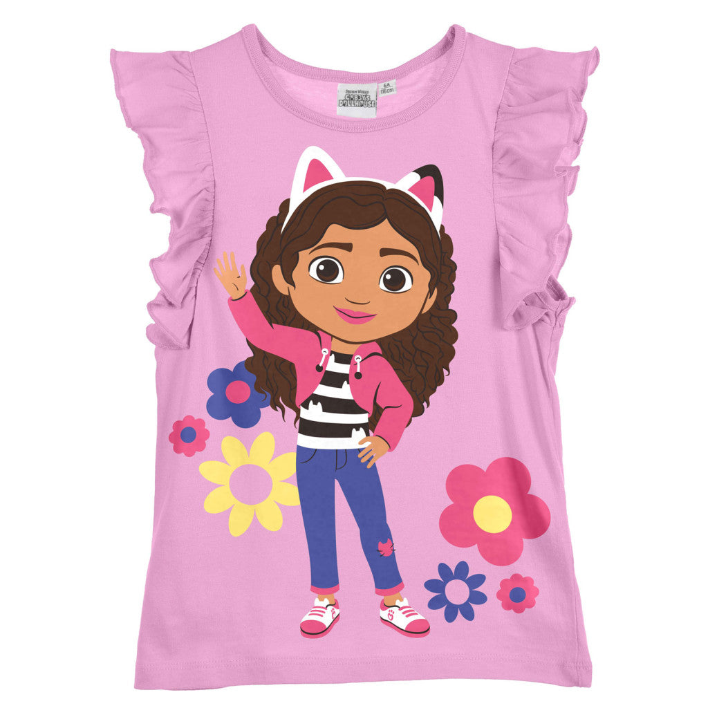 Gabby's Dollhouse Flowers bērnu īsais T-krekls, topiņš 8 gadi
