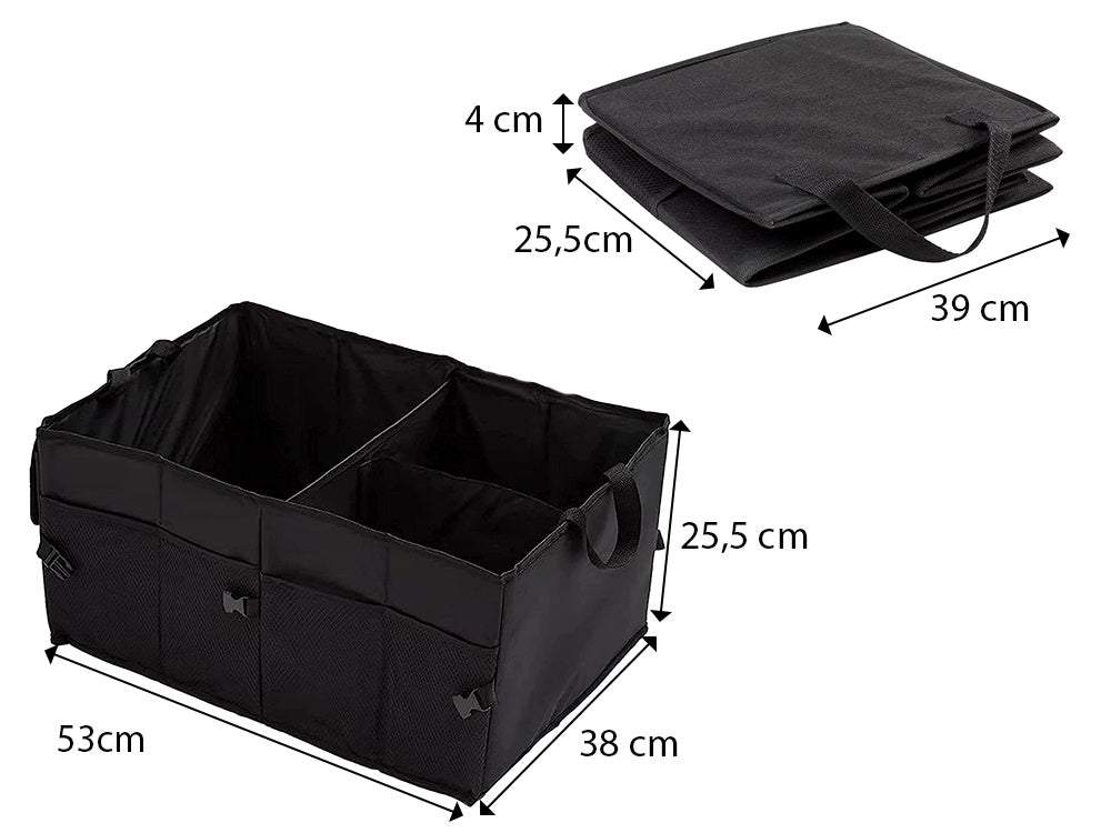 Automašīnas bagāžnieka organizators ar 2 nodalījumiem