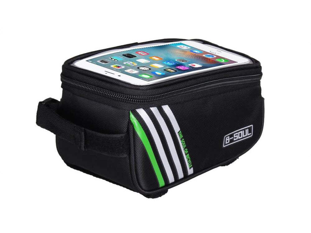 Ūdensizturīgs velosipēda telefona turētājs ar somu velosipēda rāmim