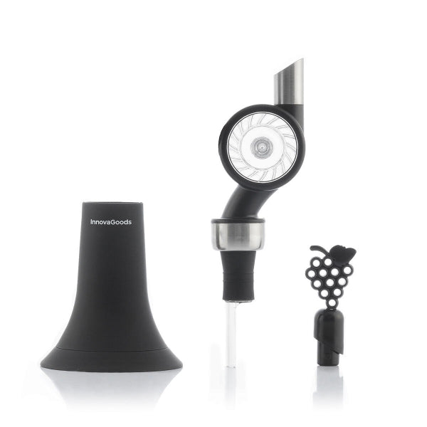 Vīna aerators ar vējdzirnavām un statīvu