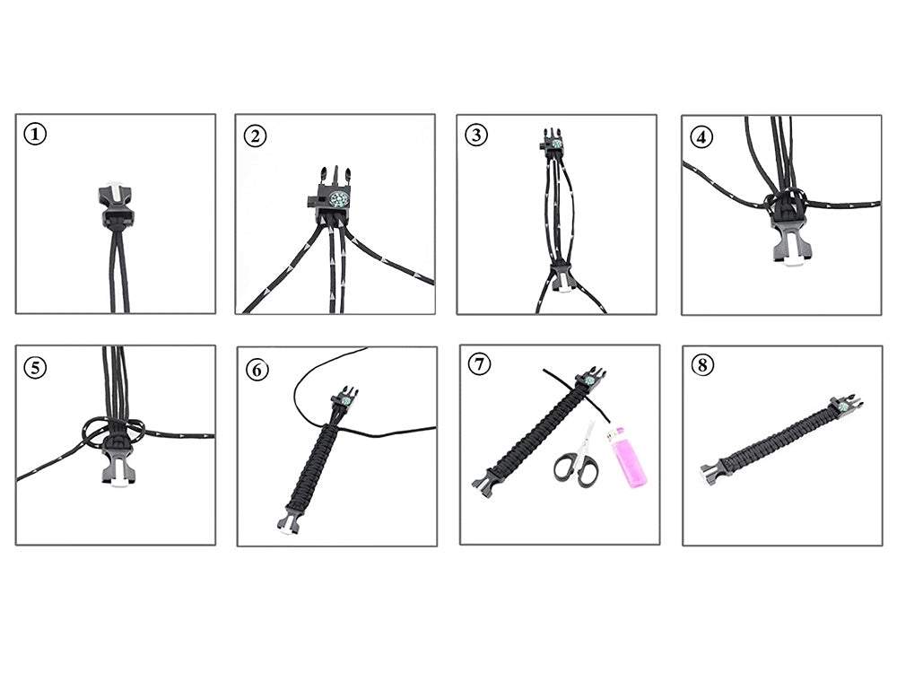 Tūrisma rokassprādze ar kompasu 5in1