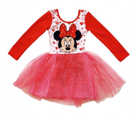 Disney Minnie sarkana bērnu tilla baletkleita 2-6 gadi