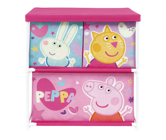Peppa Pig rotaļlietu uzglabāšanas plaukts ar 3 nodalījumiem 53x30x60 cm