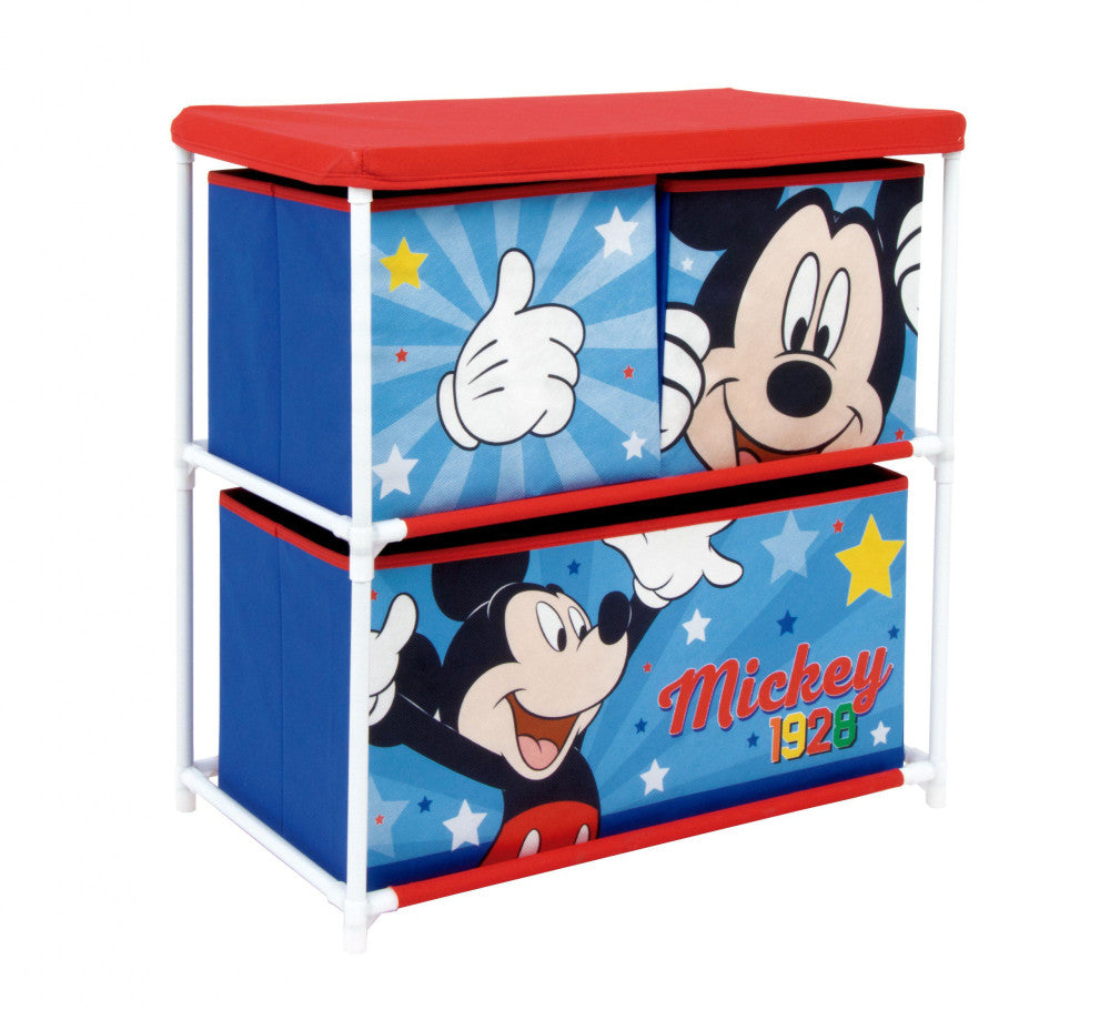 Disney Mikija Zvaigznes rotaļlietu uzglabāšanas statīvs ar 3 nodalījumiem 53x30x60 cm