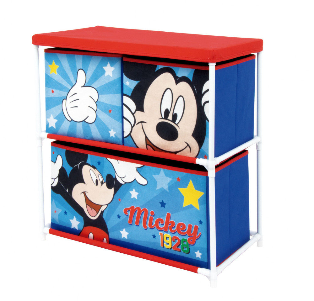Disney Mikija Zvaigznes rotaļlietu uzglabāšanas statīvs ar 3 nodalījumiem 53x30x60 cm