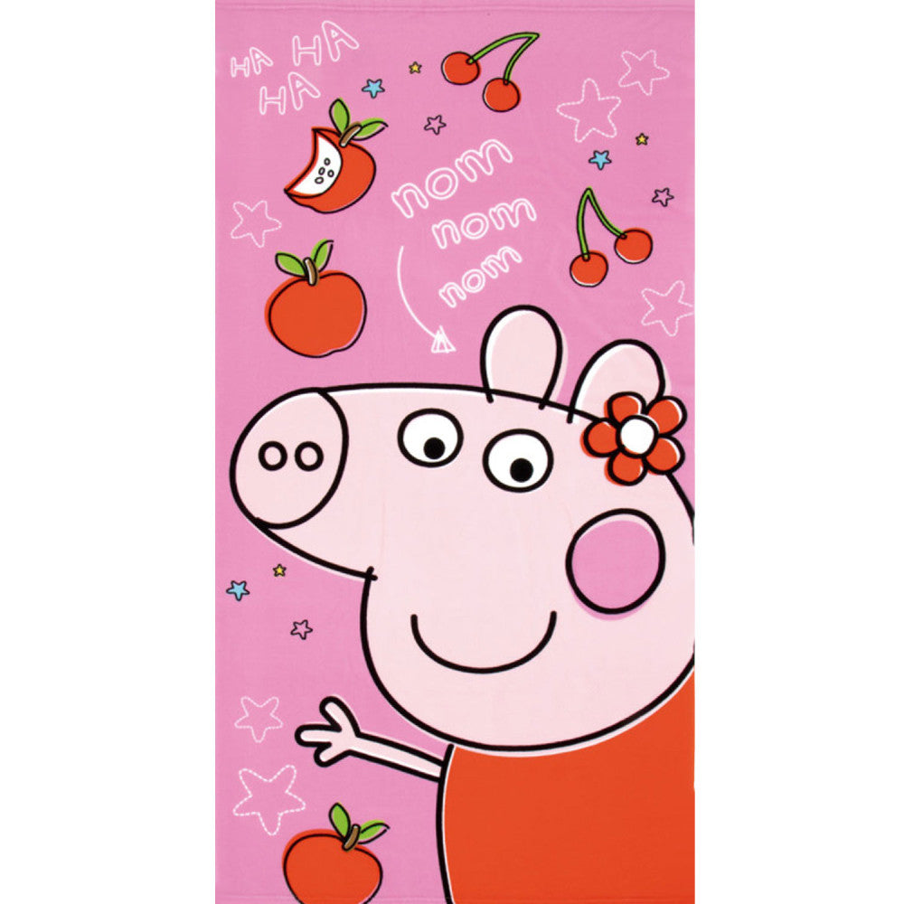 Peppa Pig augļu vannas dvielis, pludmales dvielis 70x140cm (ātri žūstošs)