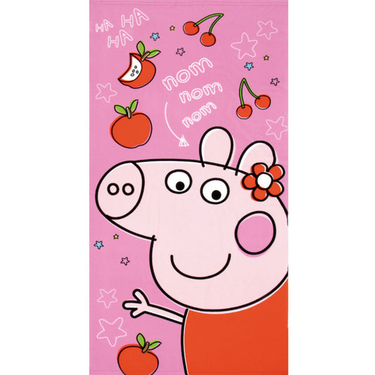 Peppa Pig augļu vannas dvielis, pludmales dvielis 70x140cm (ātri žūstošs)