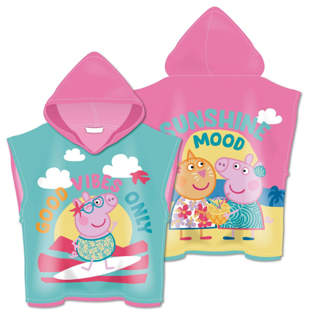 Peppa Pig Sunshine pludmales dvielis pončo 55x110cm (ātri žūstošs)