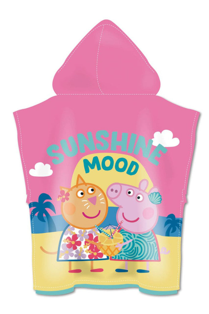 Peppa Pig Sunshine pludmales dvielis pončo 55x110cm (ātri žūstošs)