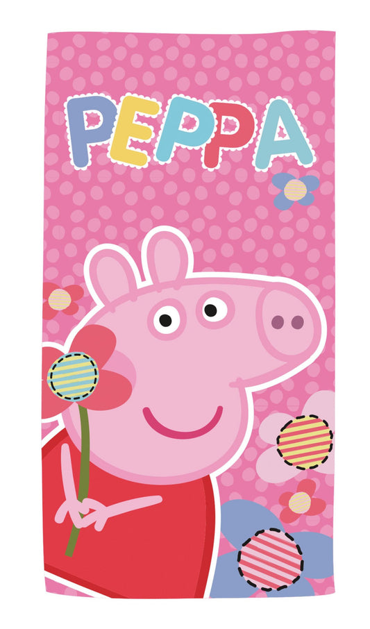 Peppa Pig Flower vannas dvielis, pludmales dvielis 70x140cm (ātri žūstošs)
