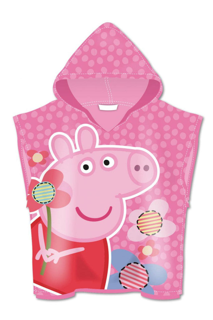 Peppa Pig Flower pludmales dvielis pončo 55x110cm (ātri žūstošs)