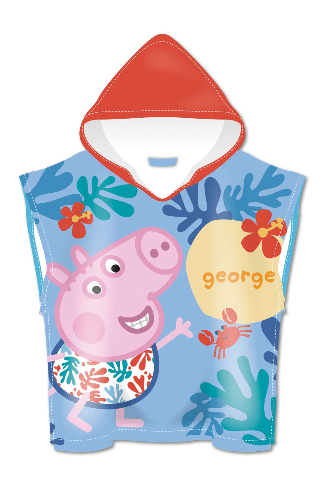 Peppa Pig skeitborda pludmales dvielis pončo 55x110cm (ātri žūstošs)