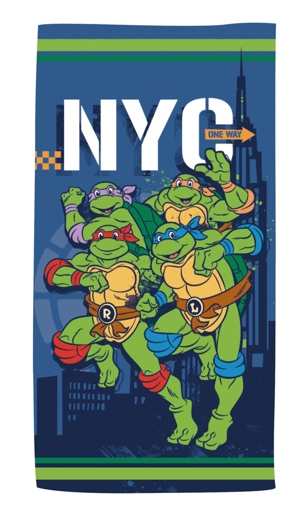 Ninja Turtles NYC vannas dvielis, pludmales dvielis 70x140cm (ātri žūstošs)