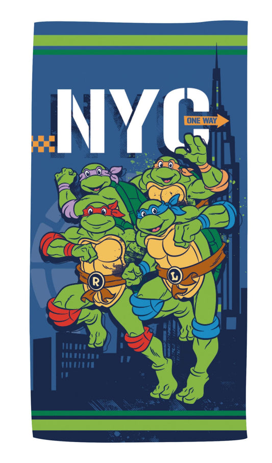 Ninja Turtles NYC vannas dvielis, pludmales dvielis 70x140cm (ātri žūstošs)
