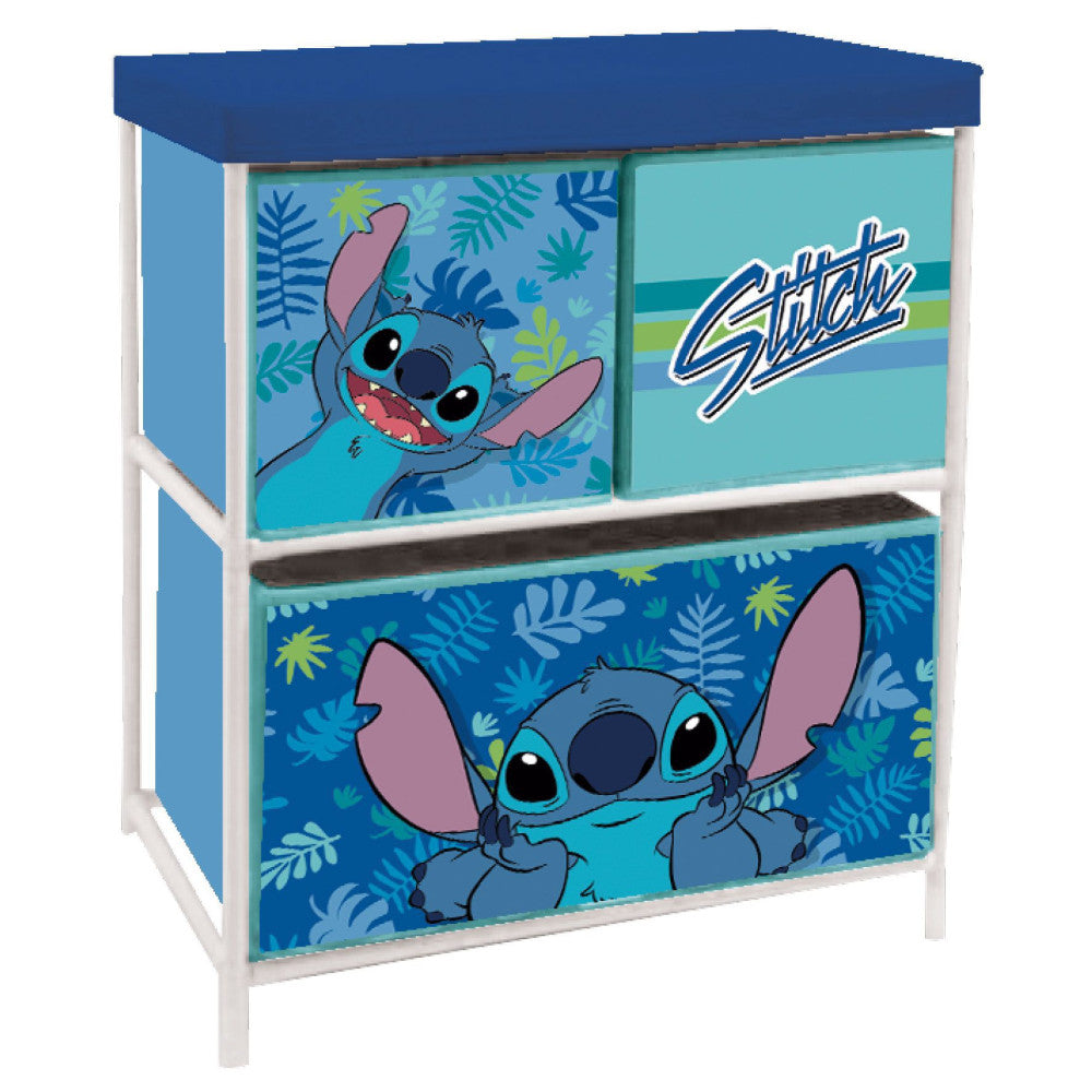Disney Lilo un Stitch Leaf rotaļlietu uzglabāšanas statīvs ar 3 nodalījumiem 53x30x60 cm