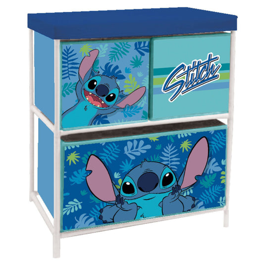 Disney Lilo un Stitch Leaf rotaļlietu uzglabāšanas statīvs ar 3 nodalījumiem 53x30x60 cm