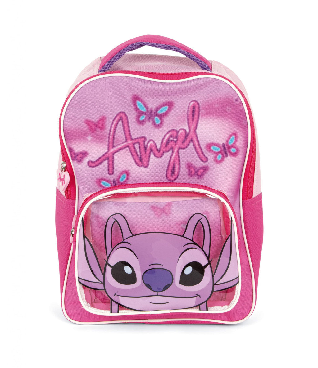 Disney Lilo un Stitch rozā eņģeļa mugursoma, soma 30 cm