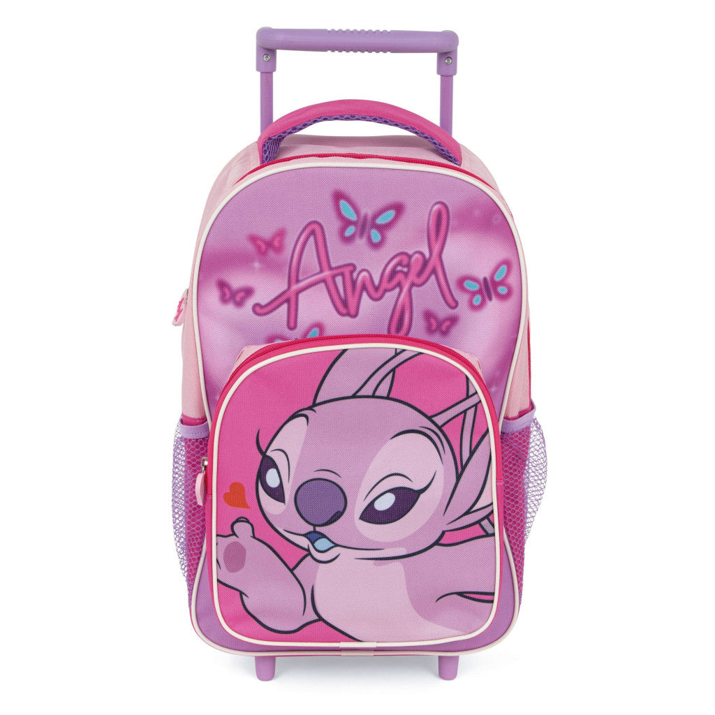 Disney Lilo un Stitch Pink Angel riteņsoma pirmsskolas vecuma bērniem, soma 36 cm