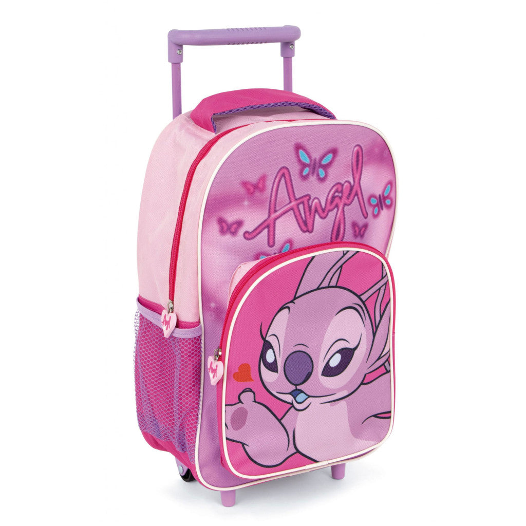 Disney Lilo un Stitch Pink Angel riteņsoma pirmsskolas vecuma bērniem, soma 36 cm