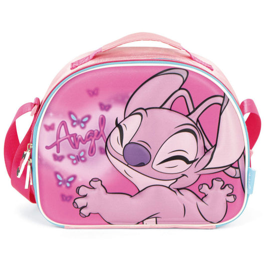 Disney Lilo un Stitch Rozā eņģelīša 3D termo pusdienu soma 26 cm