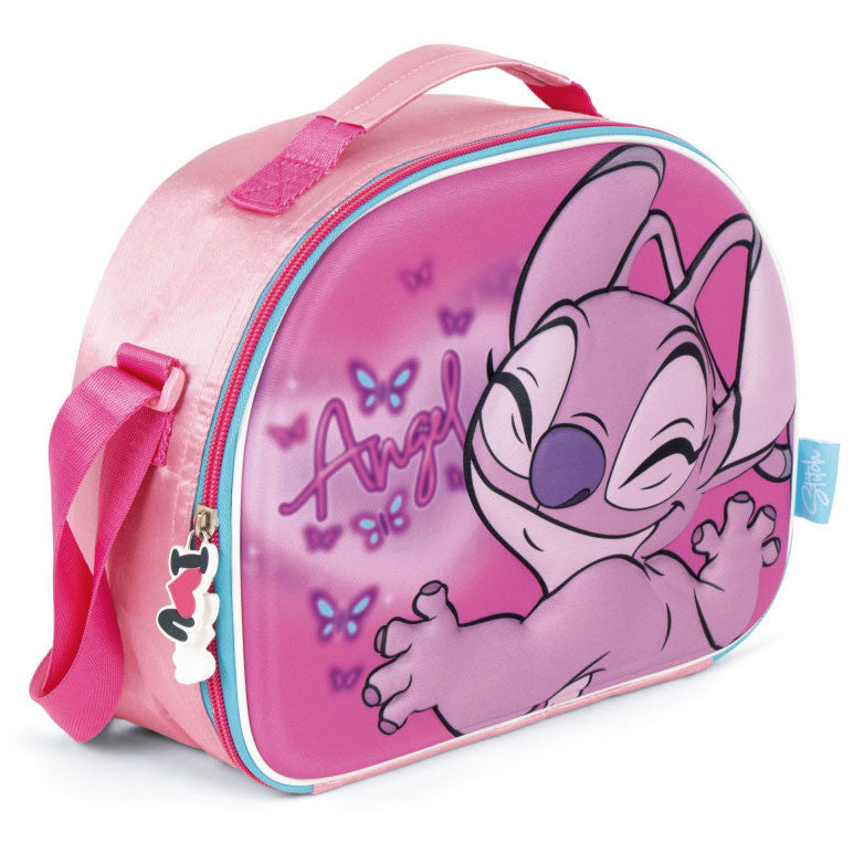 Disney Lilo un Stitch Rozā eņģelīša 3D termo pusdienu soma 26 cm