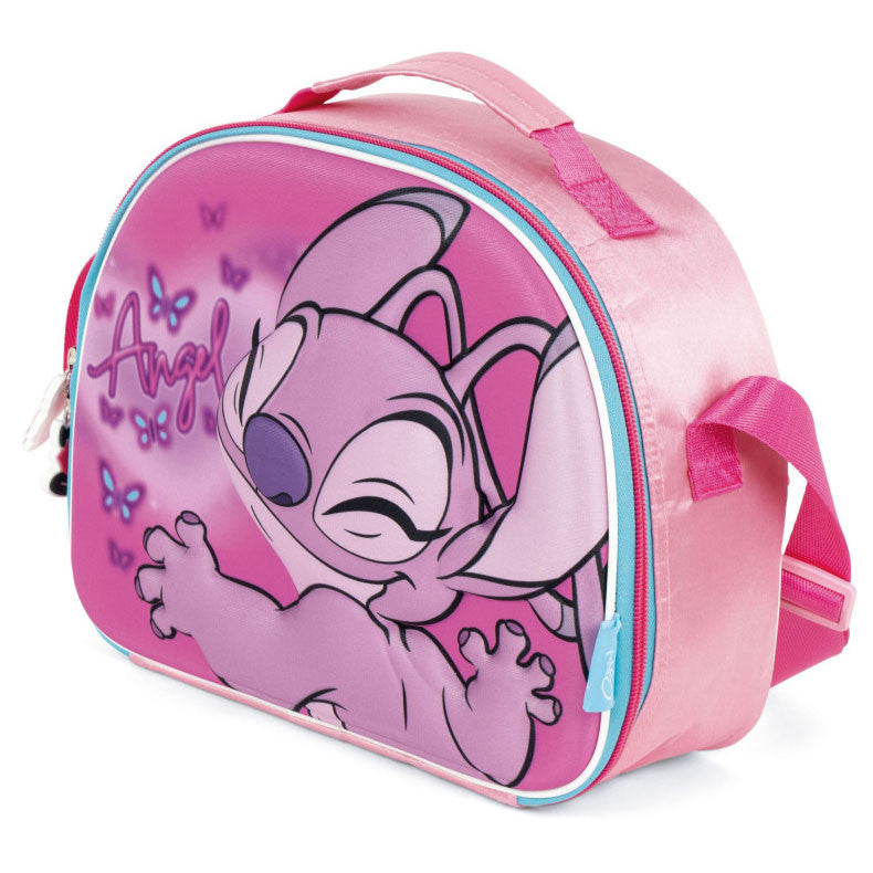 Disney Lilo un Stitch Rozā eņģelīša 3D termo pusdienu soma 26 cm