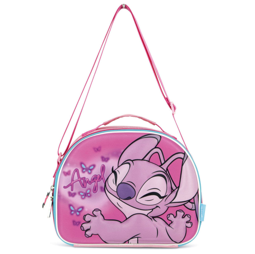 Disney Lilo un Stitch Rozā eņģelīša 3D termo pusdienu soma 26 cm