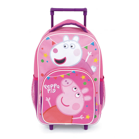 Peppa Pig Party bērnu mugursoma ar ritošo daļu, soma 36 cm