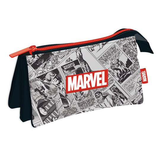 Kapteiņa Marvela komiksu Marvel 3 nodalījumu zīmuļu maciņš 21 cm