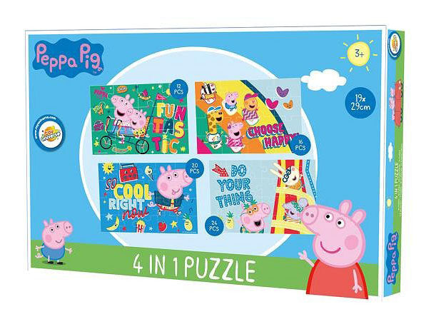 Peppa Pig jautrā puzle 4 vienā