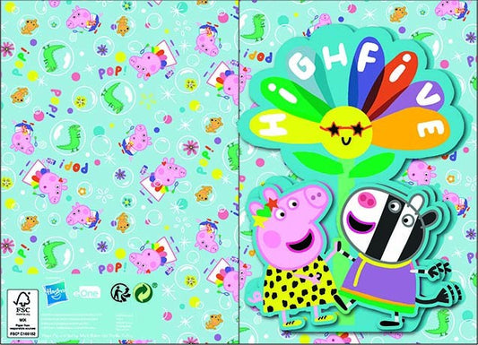 Peppa Pig Highfive 3D izbīdāmā apsveikuma kartīte + aploksne