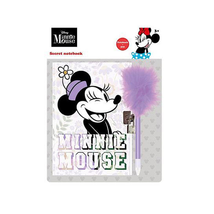 Disney Minnijas violetā atmiņu grāmata, dienasgrāmata ar slēdzeni un pildspalvu