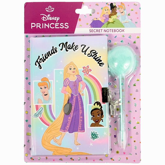 Disney Princess Shine atmiņu grāmata, slēdzama dienasgrāmata ar pildspalvu