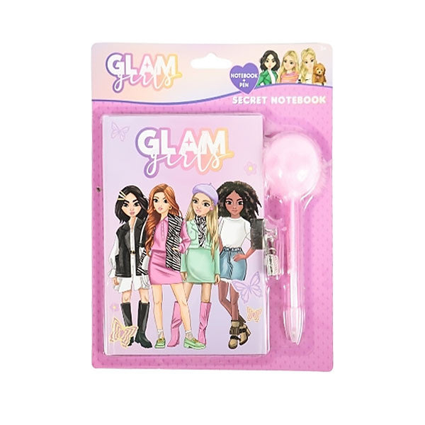 Glam Girls Team piemiņas grāmata, slēdzama dienasgrāmata ar pildspalvu